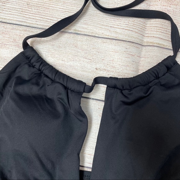LA BLANCA | missy keyhole black halter tankini top - Picture 4 of 7